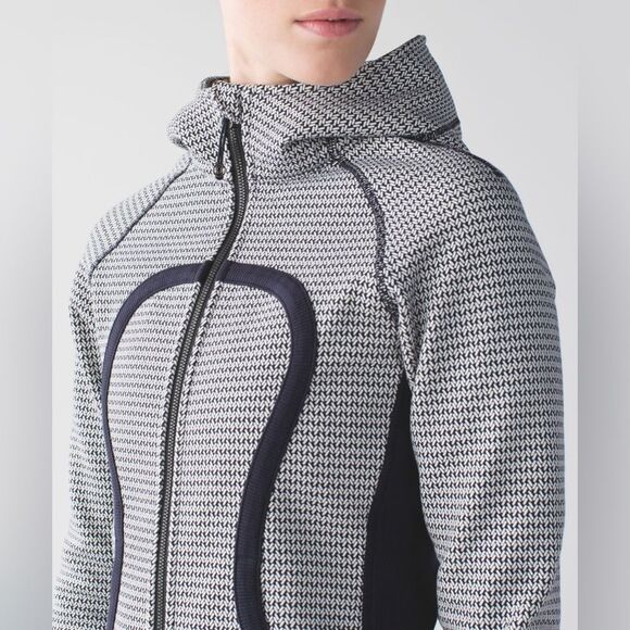 EUC Lululemon Scuba Hoodie II Washi Weave Angel Wing Naval Blue RARE - Picture 10 of 10